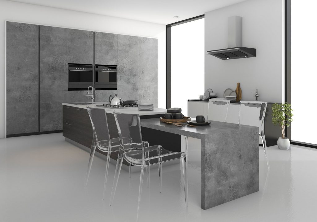 grey minimalistic kitchen 