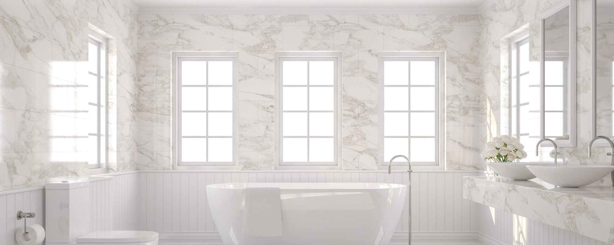 white marble bathroom